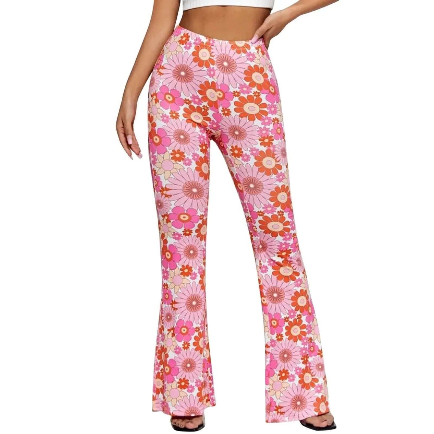 Ladies Wide Leg Pants - Floral Pattern
