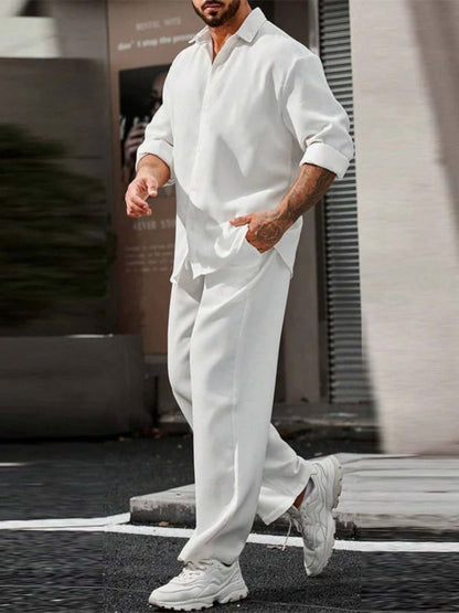 Comfortable Men's Lounge Pants Shirt Set
