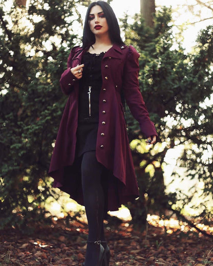 Classic Ladies Midi Coat with Fitted Neckline