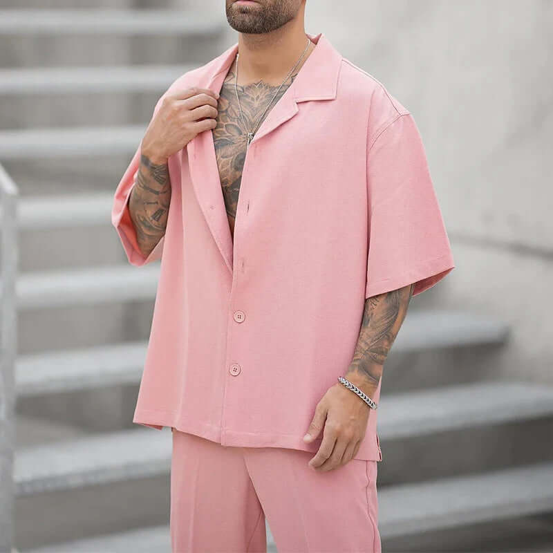 Relaxed Fit Casual Shirt and Pants Set