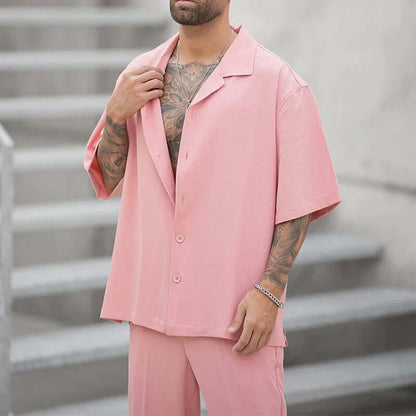 Relaxed Fit Casual Shirt and Pants Set