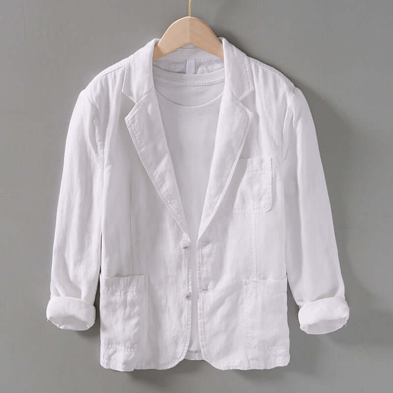 Relaxed Fit Casual Linen Jacket