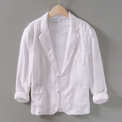 Relaxed Fit Casual Linen Jacket