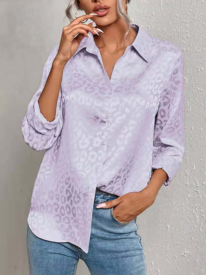 Fashionable Leopard Pattern Women's Top