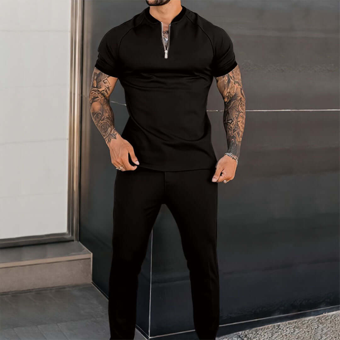 Relaxed Fit Polo and Pants Set