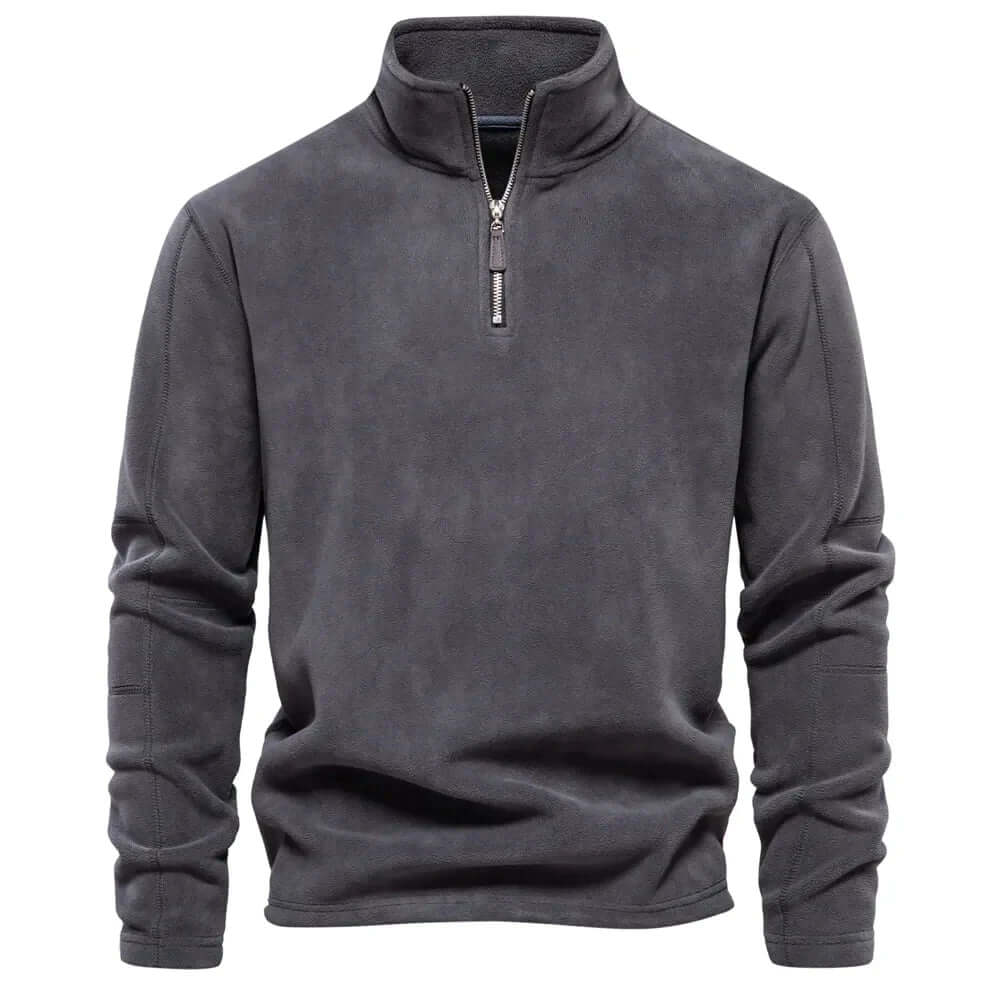 Warm Men's Fleece Coat with High Collar