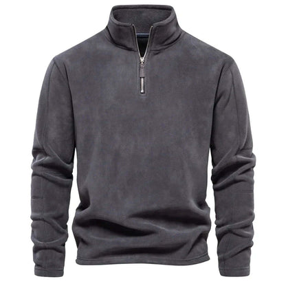 Warm Men's Fleece Coat with High Collar