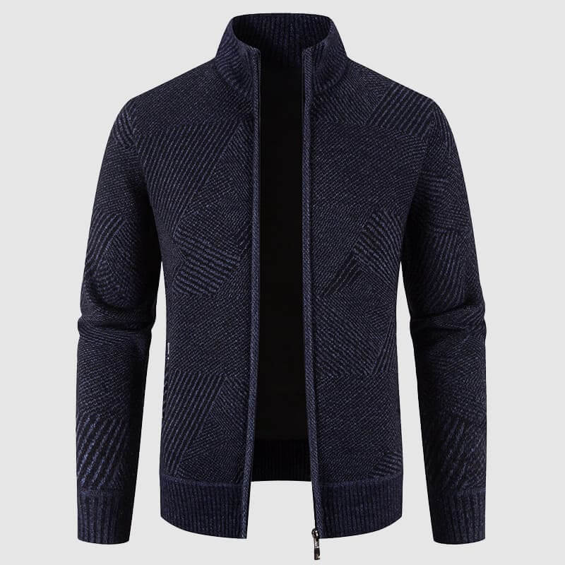 Men's Patterned Knit Sweater Coat