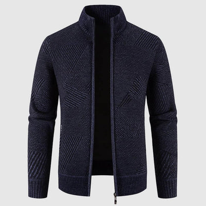 Men's Patterned Knit Sweater Coat