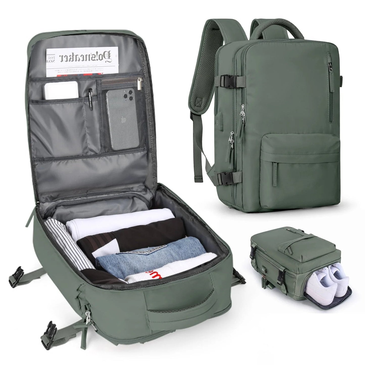 Waterproof Hiking Backpack for Women - Large USB Rucksack