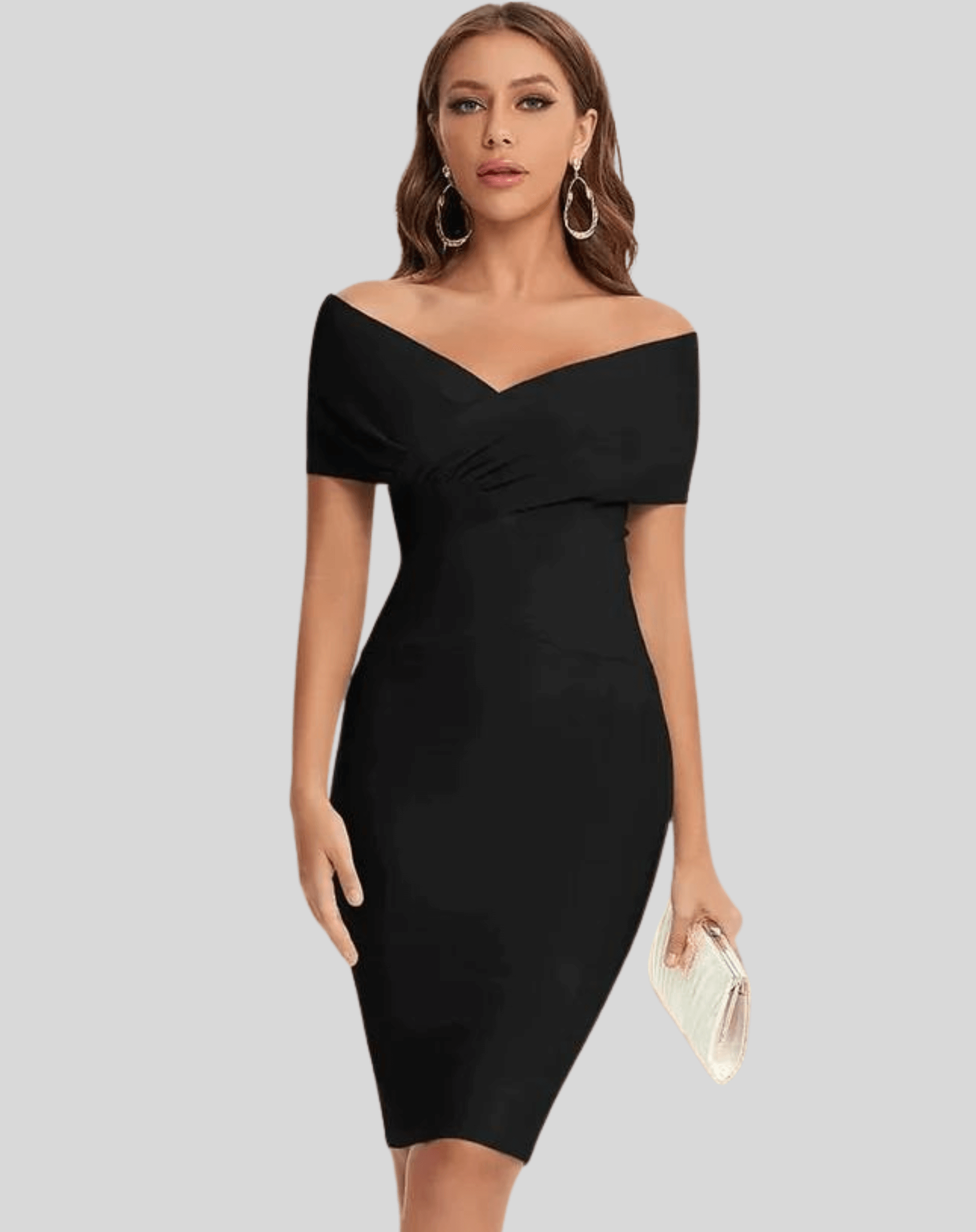 Chic Cold Shoulder Knee Length Dress - Luxivelle