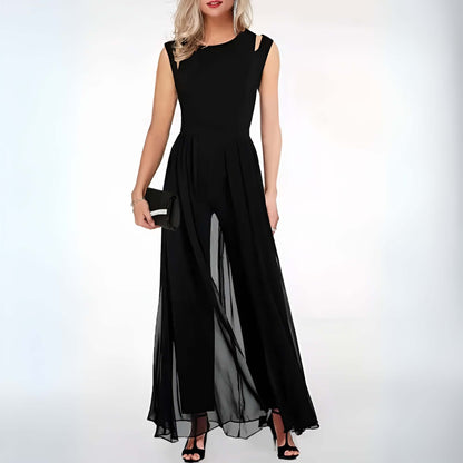 Summer Strapless Flowy Jumpsuit with Cut Out Design - Luxivelle