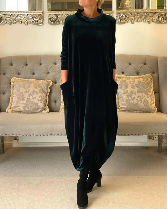Warm Cozy Long Sleeve Dress - Luxivelle