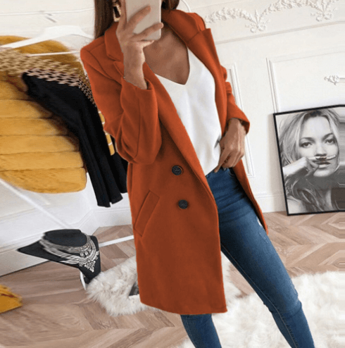 Ladies Classic Tailored Wool Trench Coat