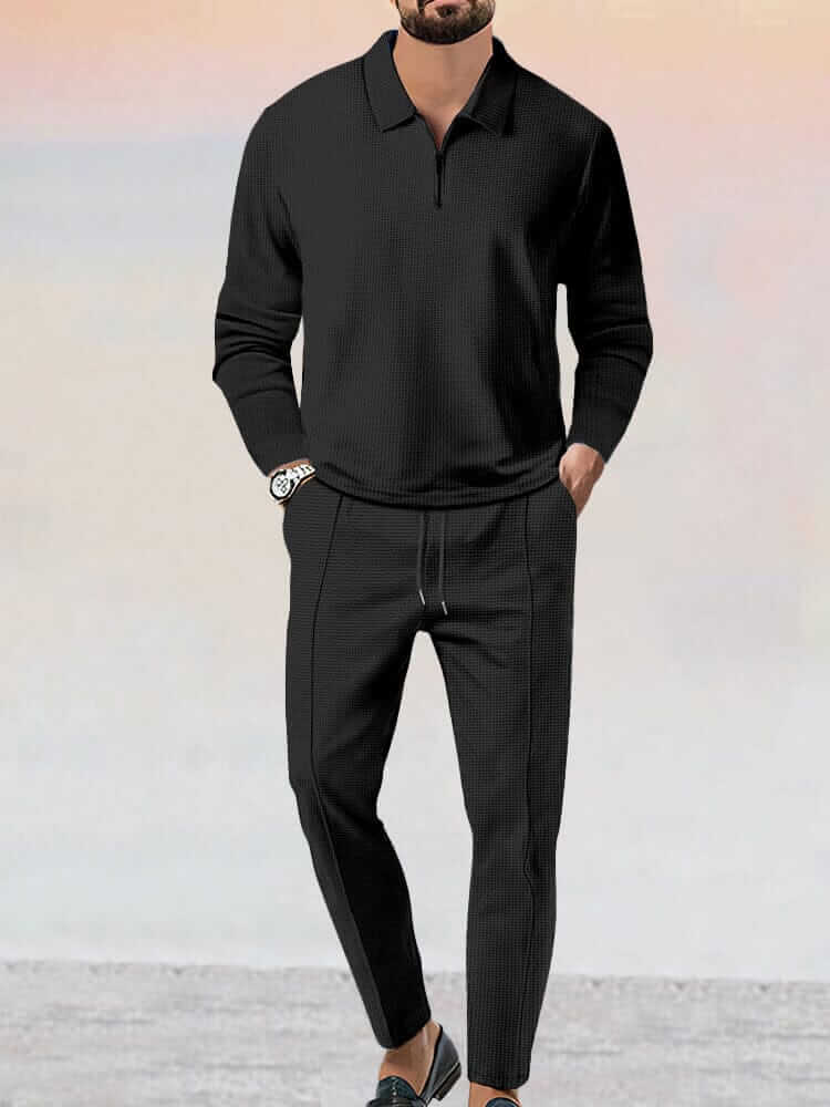 Comfortable Textured 2 Piece Pajama Set