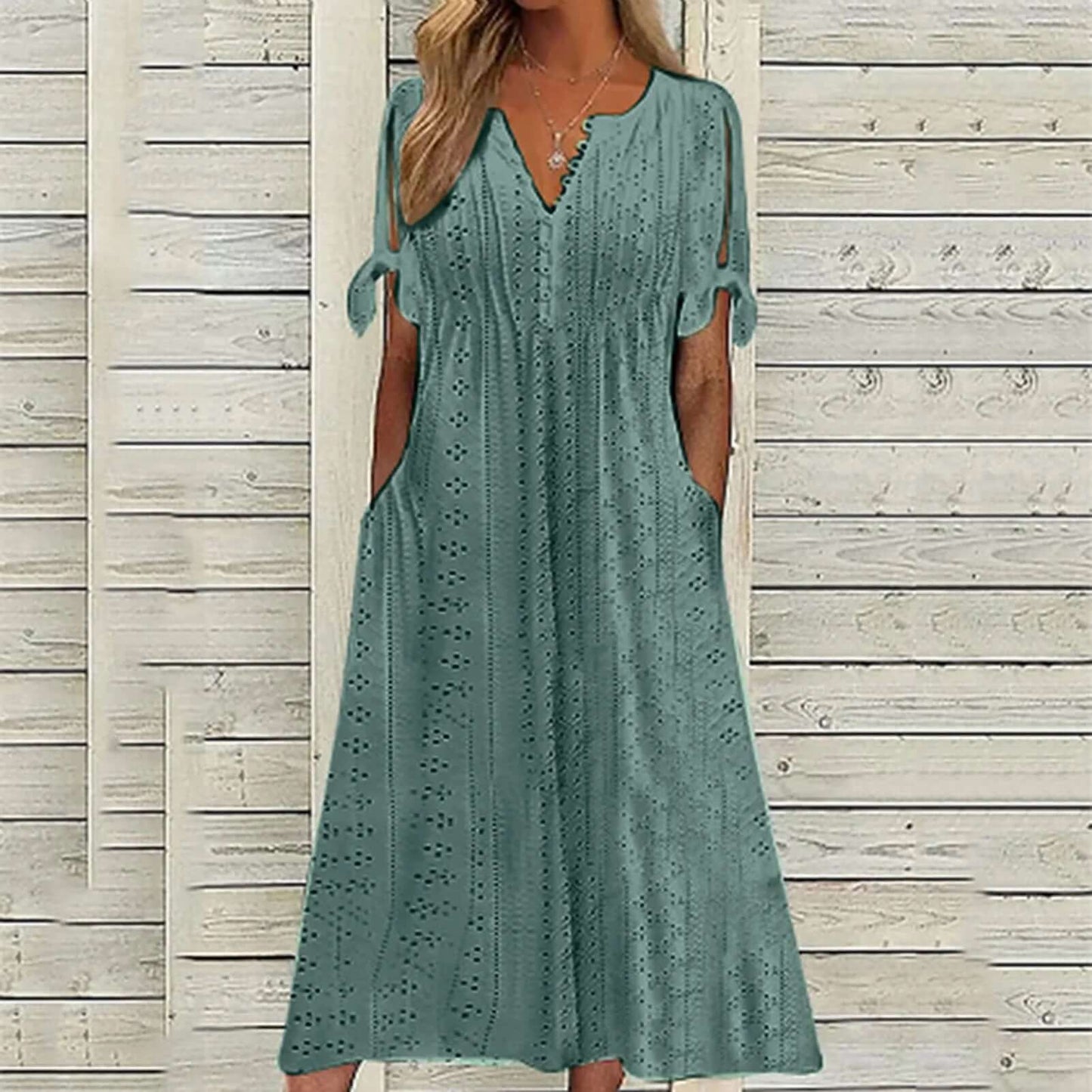 Feminine Floral Knee Length Dress