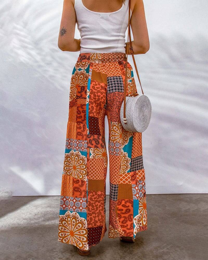 Ladies Loose Fit Wide Leg Pants
