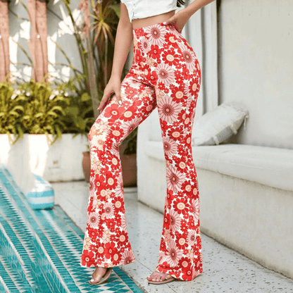 Comfortable Wide Leg Flower Pants - Luxivelle