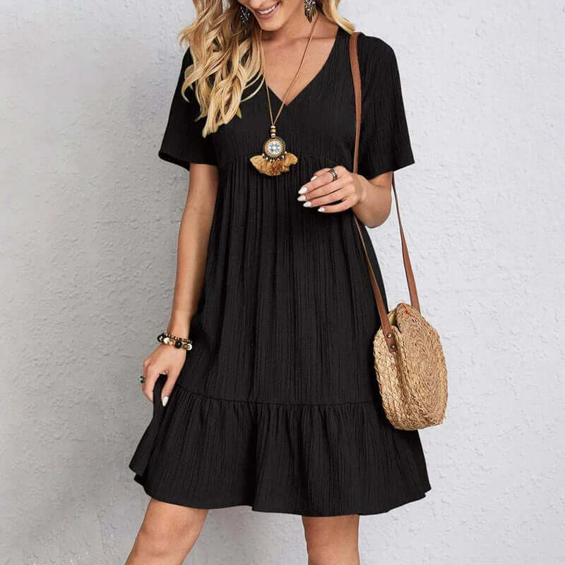 Chic V-Neck Short Dress