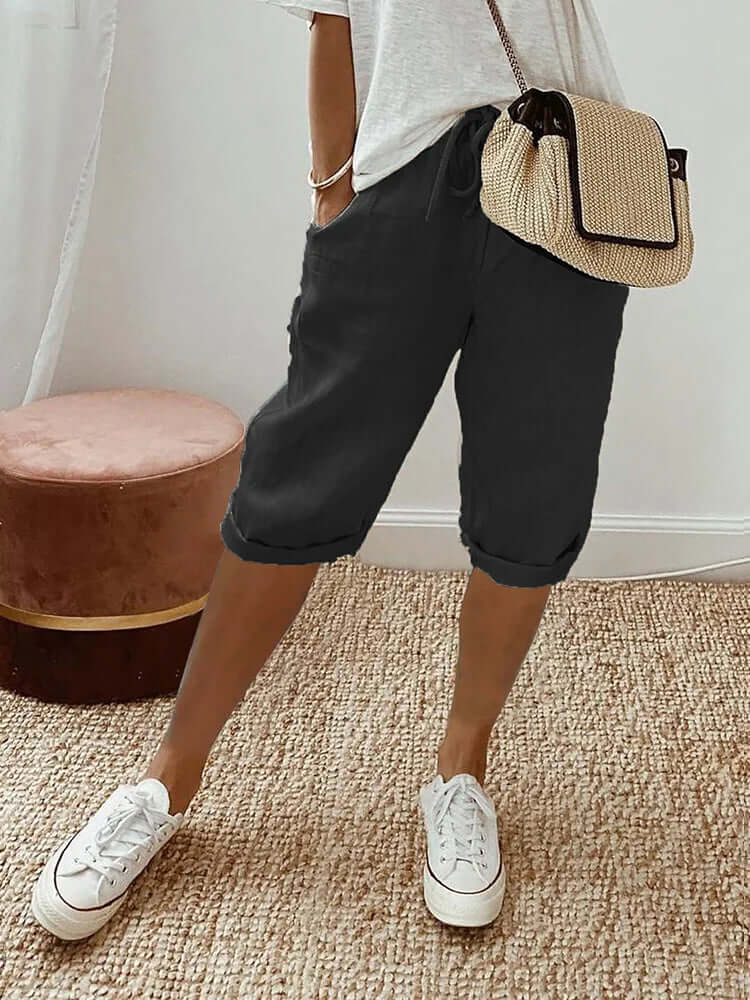 Ladies Elastic Waist Casual Trousers - Luxivelle