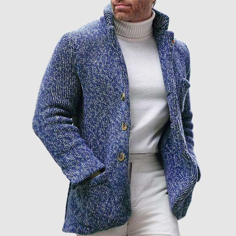 Thick Warm Crew Neck Cardigan Sweater - Luxivelle