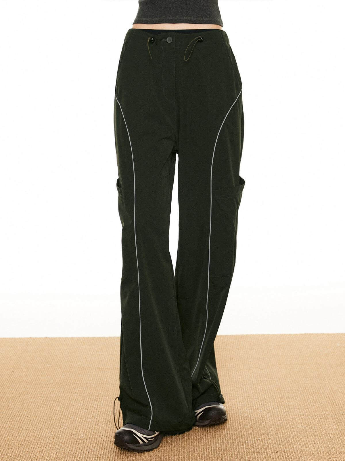 Ladies' Elastic Waist Contrast Trousers - Luxivelle