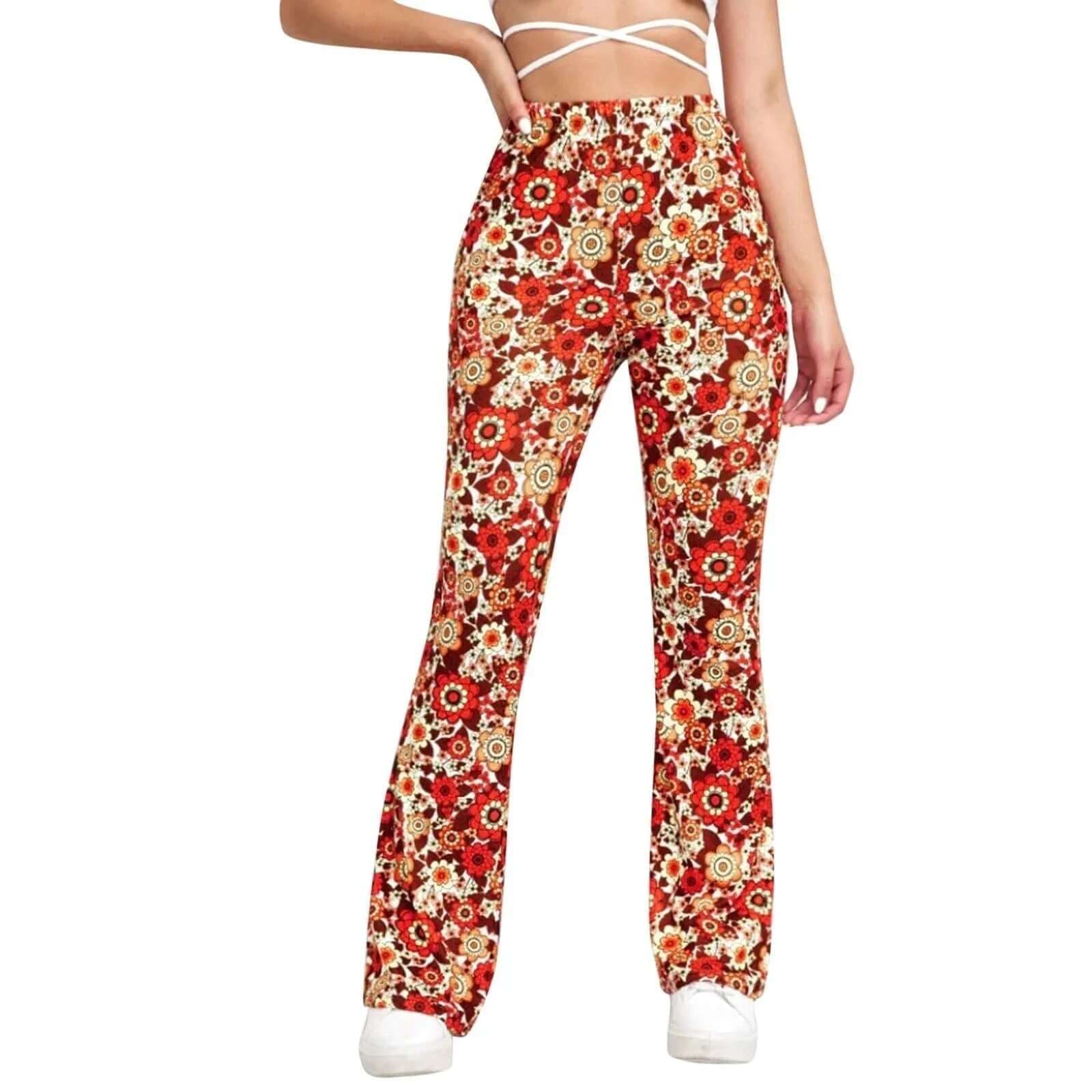 Ladies Wide Leg Pants - Floral Pattern - Luxivelle