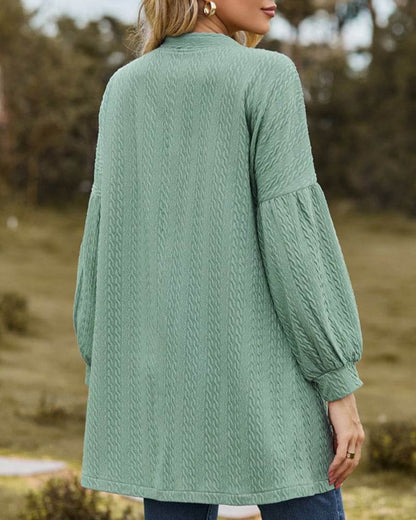 Women's Cable Knit Long Sleeve Cardigan