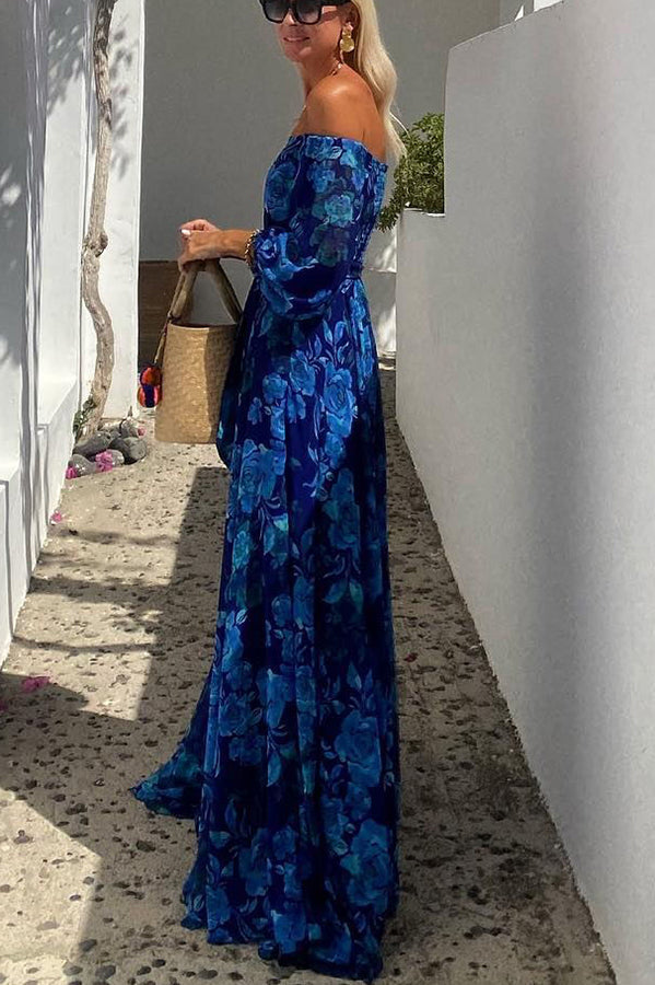 Beautiful Floral Cold Shoulder Maxi Dress