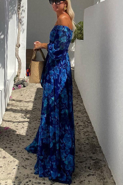 Beautiful Floral Cold Shoulder Maxi Dress