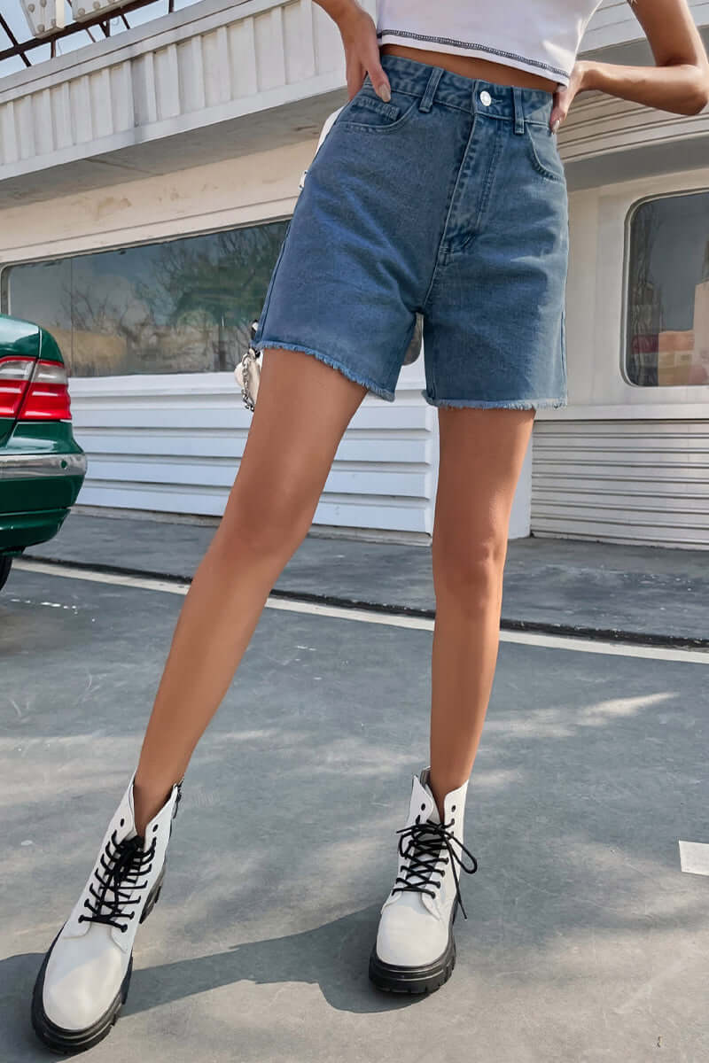 Classic Dark Blue Jean Shorts