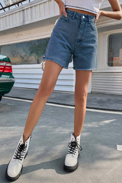 Classic Dark Blue Jean Shorts