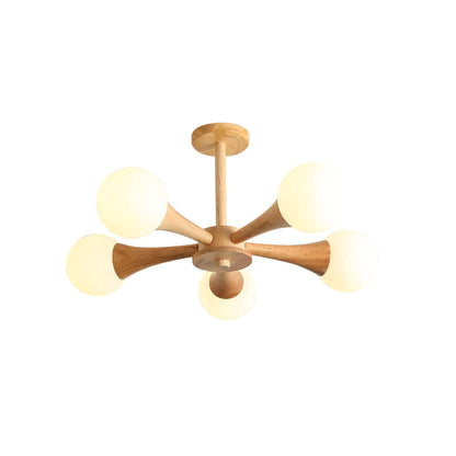 Luxury Wood and Glass Pendant Light