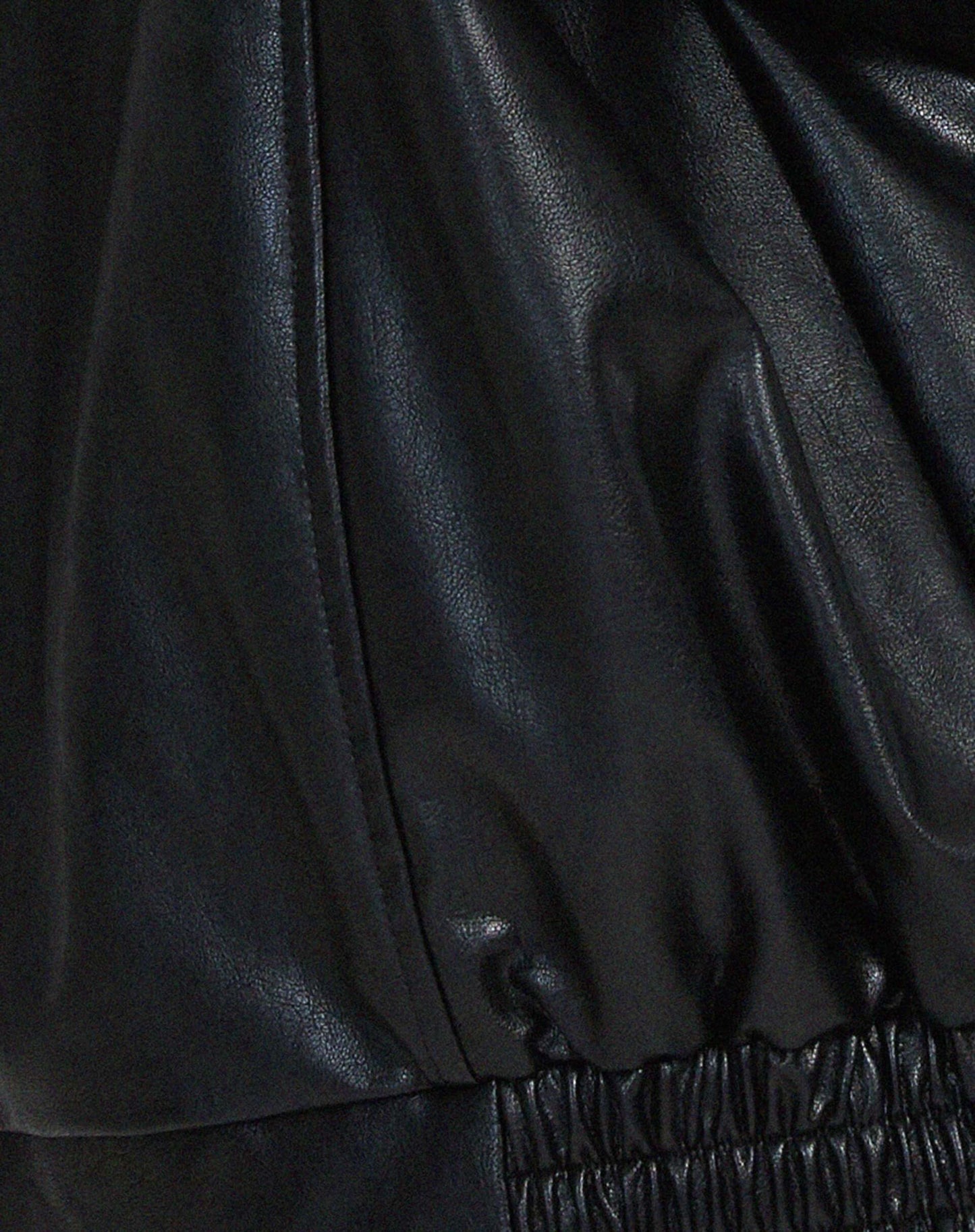 Large Synthetic Leather Women's Coat