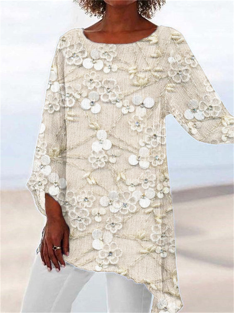 Elegant Flower Pattern Women's Blouse - Luxivelle