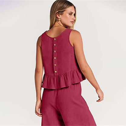 Ladies' Floral Off Shoulder Jumpsuit Set