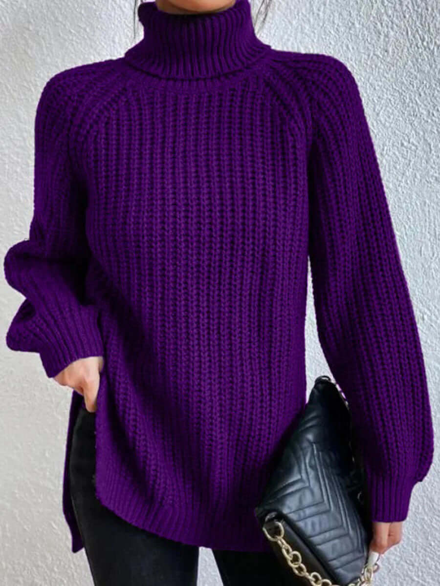 Ladies' Crew Neck Textured Knit Sweater