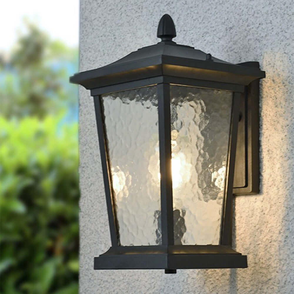 Rustic Weatherproof Exterior Wall Light, Glass Cover