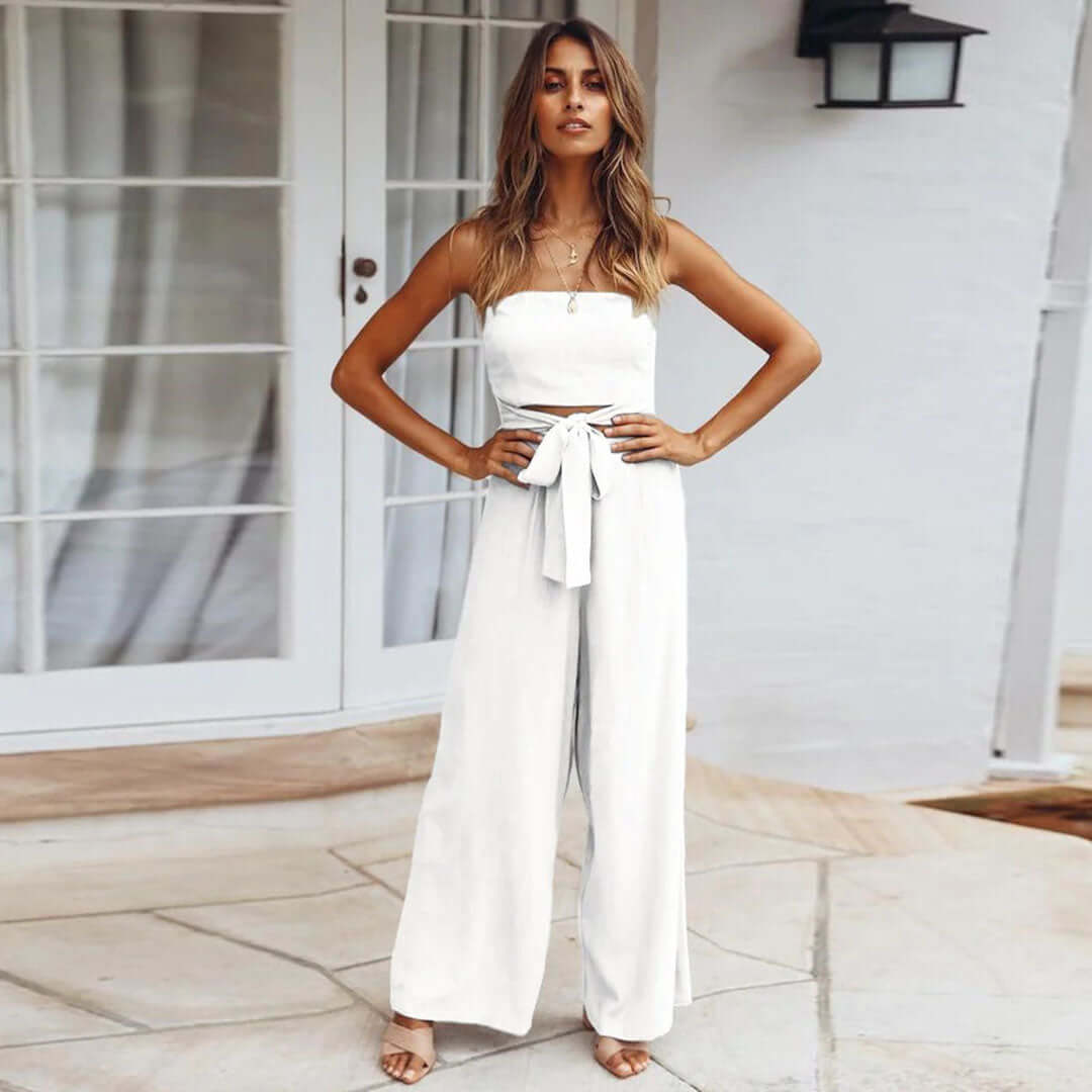 Sleeveless Summer Jumpsuit with Stretchy Waist