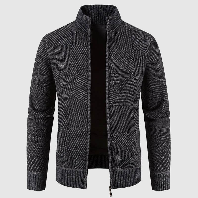 Men's Patterned Knit Sweater Coat - Luxivelle