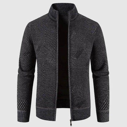 Men's Patterned Knit Sweater Coat - Luxivelle