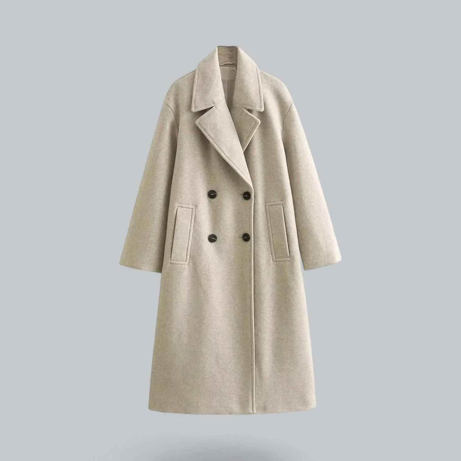 Ladies Large Double Breasted Coat - Luxivelle