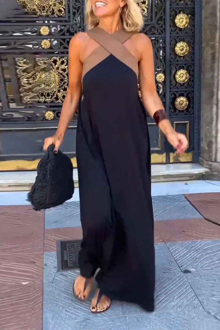 V-Neck Long Sleeve Maxi Dress - Luxivelle
