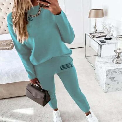 Comfy Graphic Print Women's Track Suit Set - Luxivelle