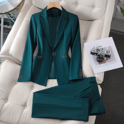 Women's 2-Piece Suit Jacket and Trousers Set - Luxivelle