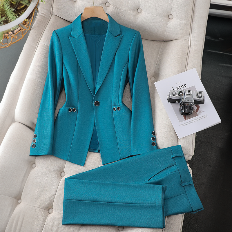 Women's 2-Piece Suit Jacket and Trousers Set
