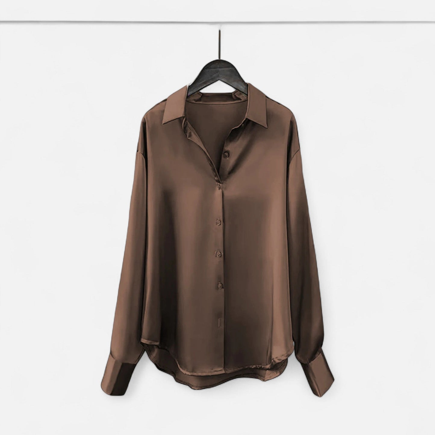 Ladies Elegant Silk Button Down Shirt