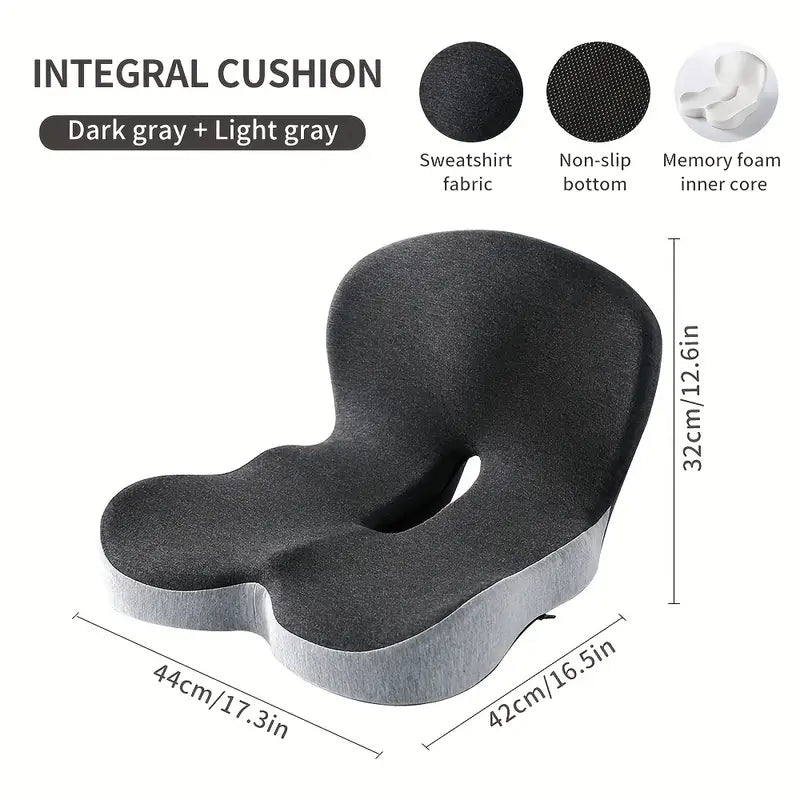Contoured Support Back Cushion - Ergonomic Seat Relief