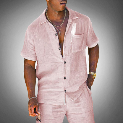 Lightweight Summer Mens Cotton Linen Suit Set