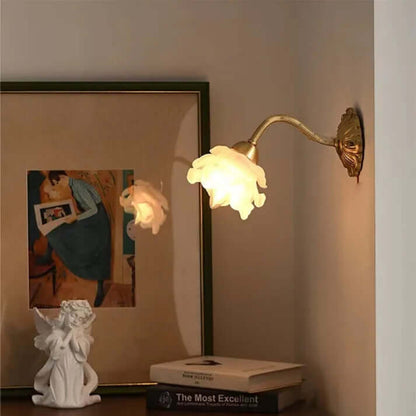 Delicate Floral Glass Table Lamp